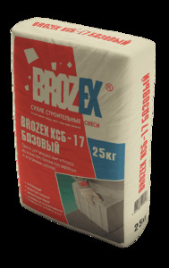 Клей для ячеистых блоков KSB-17 W БЛОК Зимний Brozex 25 кг 1уп= 48 шт.